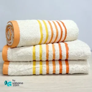 Toalla Mediterráneo Crema Naranja 70x1.30